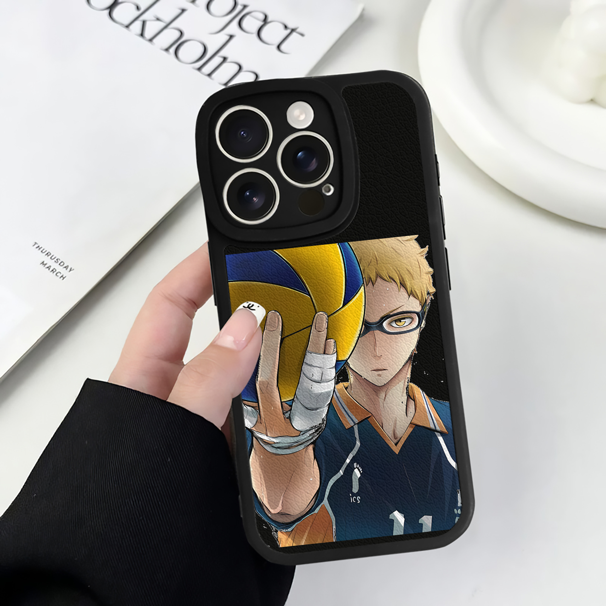（画像用） ハイキュー!! Haikyu!! 【iPhone 16シリーズ対応】シリコンスマホケース（レザー調） 材質：シリコン
